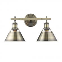  3306-BA2 AB-AB - Orwell 2-Light Vanity Light in Aged Brass